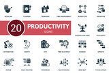 Fototapeta Nowy Jork - Productivity set. Creative icons.