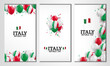 Republic Day Italy. Banner set. Vector Illustration
