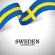 Sweden National Day. Ribbon. Vector Illustration.
