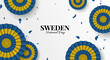 Sweden National Day. Celebration banner. Cockade. Vector Illustration
