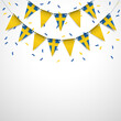 Sweden National Day. Garland with the flag of Sweden on a white background. Vector Illustration
