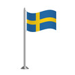 The national flag of Sweden. Vector Illustration

