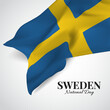 Sweden National Day. Celebration banner. The national flag of Sweden. Vector Illustration
