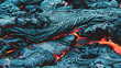 Flames of the volcano magma. The texture of the lava.