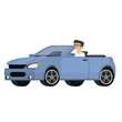 © Denis Lytiagin - Man in a convertible. Car, vector illustration