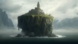 © Wirestock - AI generated illustration of a castle on a cliff in the vast ocean