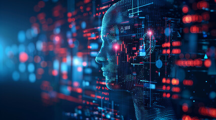 Digital Technology Abstract Background, Artificial Intelligence Looping Lights, big data, design, futuristic, cyber, connection