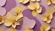 Stylized floral art arrangement on purple background. Decorative and creative composition.