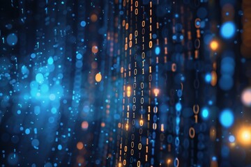 Wall Mural - background of digital binary code, program code, blurred abstract technological background of a soft