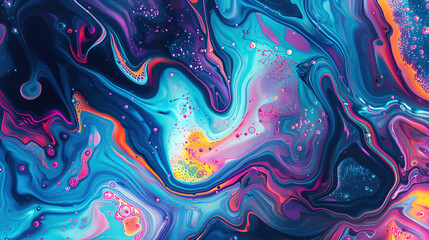 Wall Mural - vibrant abstract art background with fluorescent swirls in art language style