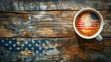 Fototapeta Góry - Coffee cup with american flag design