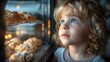 Curious Toddler Enthralled by Baking Cookies at Home