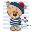 Cartoon Teddy Bear in sailor costume