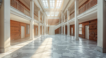 Aufkleber - Walls in Building Interior. Generative AI.