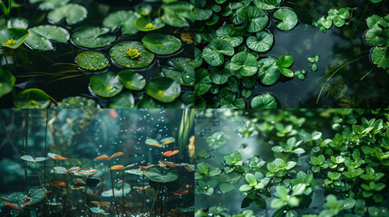 Canvas Print - water drops on leaf