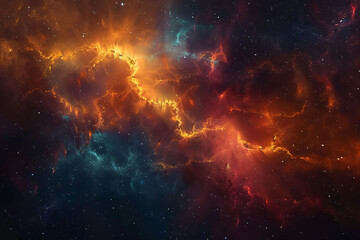 Colorful cosmic nebula shrouded in space dust, celestial wonders cosmic starry sky concept illustration