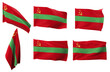 Large pictures of six different positions of the flag of Transnistria