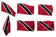 Large pictures of six different positions of the flag of Trinidad and Tobago