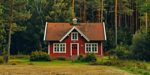 Sticker - Exterior of the house. Facade and surrounding area