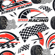 Speed racing colorful pattern seamless