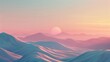 Abstract Pink Sunset Over Majestic Mountain Range In Pastel Hues And Soft Light