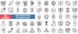 © Uniconlabs - Information technology icon collection set. Containing e-government, e-commerce, e-learning, spreadsheet, e-survey, capture, processing icon. Simple line vector.