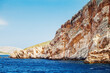 Rock in sea water, Adriatic summer seascape, Croatia