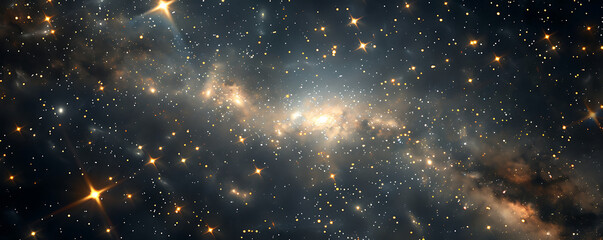 Wall Mural - Outer space sky with Stars. Galaxy universe black background of shiny starfield texture.