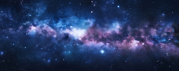 Wall Mural - Outer space sky with Stars. Galaxy universe black background of shiny starfield texture.