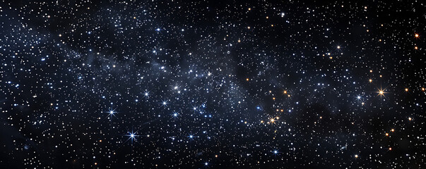 Wall Mural - Outer space sky with Stars. Galaxy universe black background of shiny starfield texture.