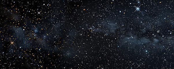 Wall Mural - Outer space sky with Stars. Galaxy universe black background of shiny starfield texture.