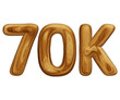 Wooden 70k for followers and subscribers celebration