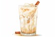 Illustration of a glass of refreshing agua de horchata made with rice and cinnamon