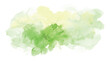 Green yellow watercolor stains isolated on white background.