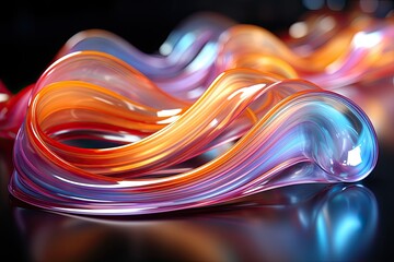 Poster - A detailed view of a colorful object placed on a table, showcasing its intricate design and vibrant hues