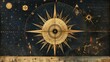 b'A celestial planisphere showing the twelve signs of the zodiac.'
