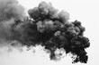 black smoke isolated on white background cutout image