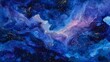 dreamy watercolor night sky swirling stars and nebulas in deep blues and purples expressive cosmic painting