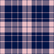 plaid tartan seamless repeat pattern. This is a navy blue pink checkered plaid vector illustration. Design for decorative,wallpaper,shirts,clothing,tablecloths,blankets,wrapping,textile,fabric,texture
