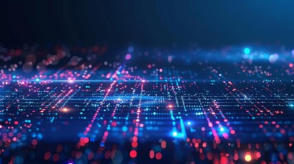 glowing abstract technology code on dark screen big data and iot concept futuristic digital background illustration