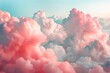 dreamy cotton candy clouds in soft pink and white hues floating in the sky surreal landscape