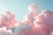 dreamy cotton candy clouds in soft pink and white hues floating in the sky surreal landscape