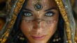 Female astrologer or fortune teller, her eyes are full of cosmic powers