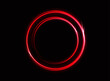 Red laser glowing circle isolated on a black background. Neon circles. Abstract vector illustration.
