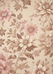  Vintage Floral Wallpaper with Intricate Pink Patterns