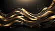 Abstract background with gold and black lines and light effect