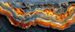 Close-up image showcasing vibrant patterns within a segment of Woodworthia petrified wood. Concept Fossil Photography, Woodworthia Petrified Wood, Close-Up Shot, Vibrant Patterns, Natural History