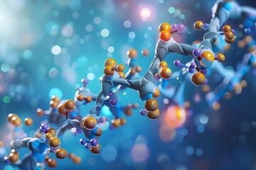 Poster - gliadin protein molecule structure component of gluten 3d illustration