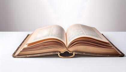 Wall Mural - Old glasses on an open book with minimalist background