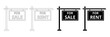 for sale and for rent sign icon set